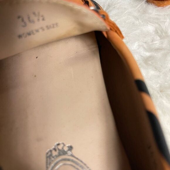 Tod’s Military print leather loafers Brown,black & orange  metal Double T SZ4.5 - Picture 9 of 9